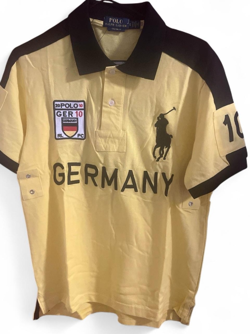 Polo by Ralph Lauren Yellow and Black Germany Polo Shirt